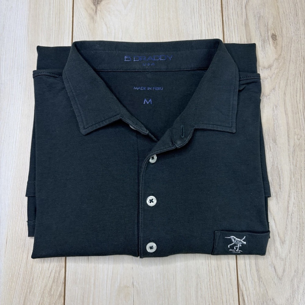 B. Draddy Performance Golf Club Polo Shirt Mens Medium Dark Green Pocket